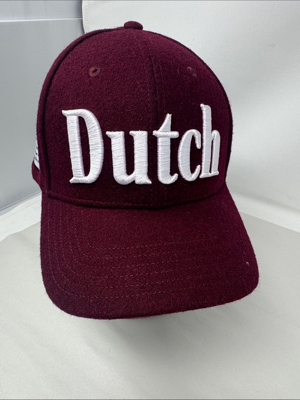 DUTCH BROS MAROON BASEBALL CAP UNISEX EMBROIDERED CHANGE THE WORLD PATCH WOOL